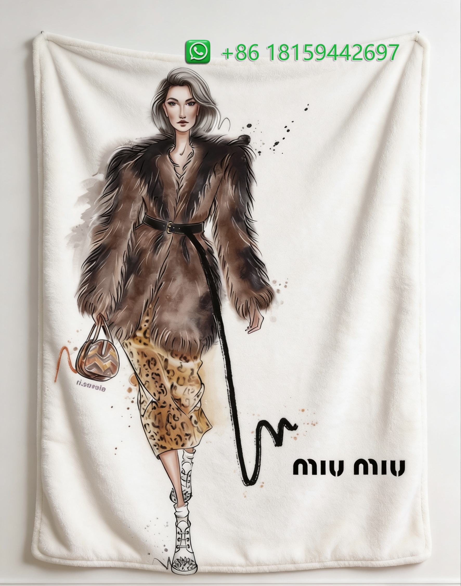 Miumiu Throw Blankets